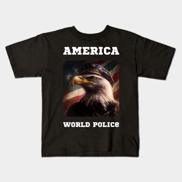 America - World Police Kids T-Shirt by AI-datamancer